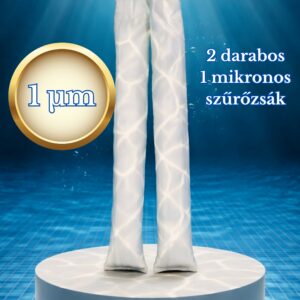 Eredeti Strausz-féle Csodazsák (Miraclebag©). (MB2xSet) 1 mikron 10-30 m³-ig. 2 darabos kezdőszett biztonsági szeleppel. Ez kell Önnek, ha a dupla szűrőfelülettel ritkítani akarja a tisztítások számát. Medence vízszűrő, homokszűrő helyett is. 100 cm.