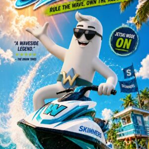 Wave Wyatt kétoldalas törölköző – A oldal, jetskis strandkaland